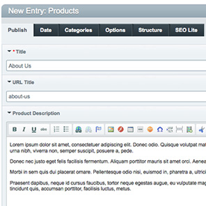 Expression Engine Screen Shot, edit entry
